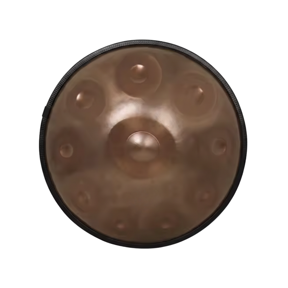 Handpan 10 notes en ré mineur doré 55 cm