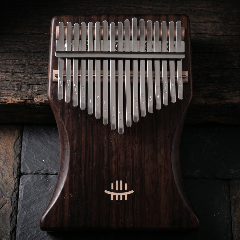 Kalimba 17 lames en bois massif foncé