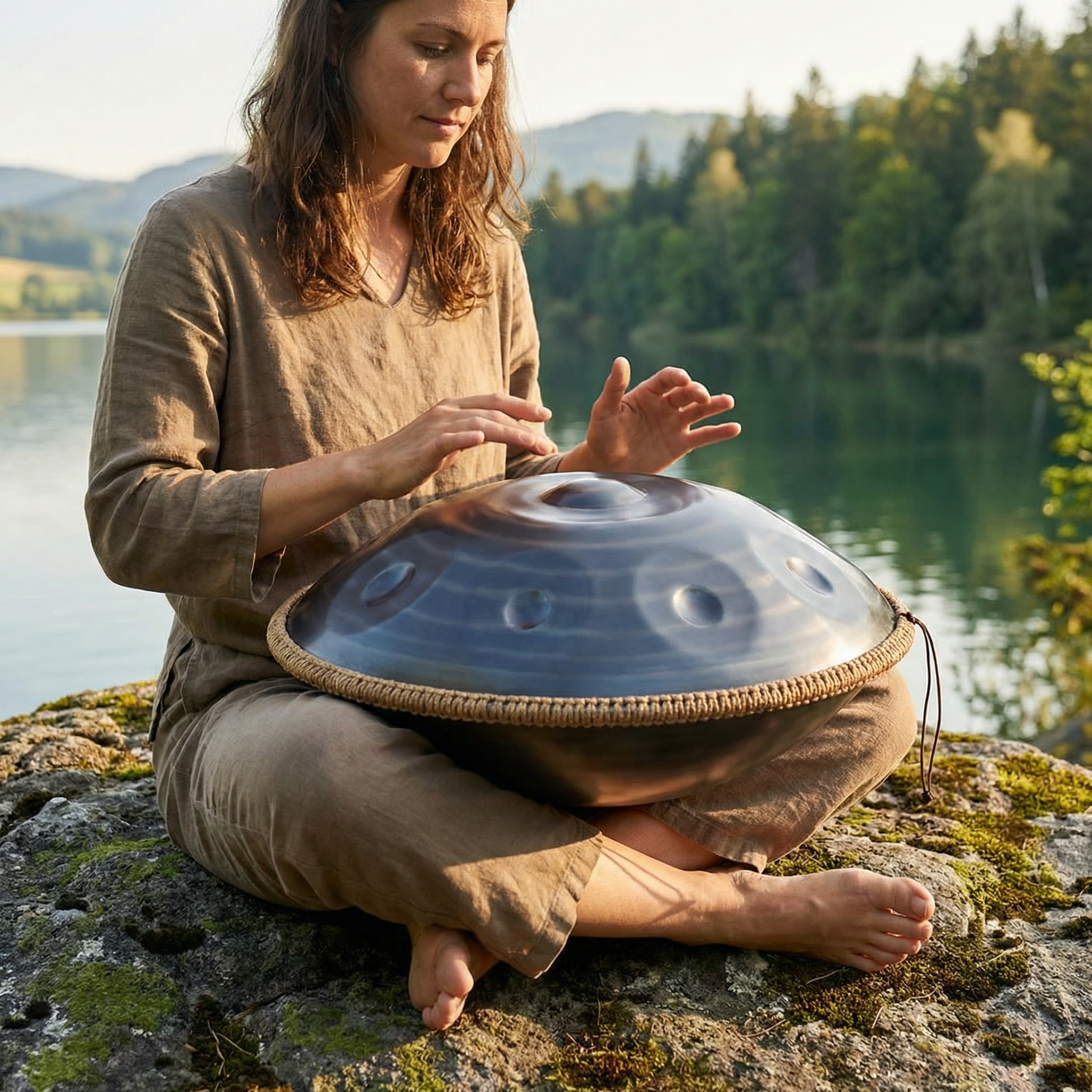 Handpan - Noir Spirale 9/10 notes en Ré mineur