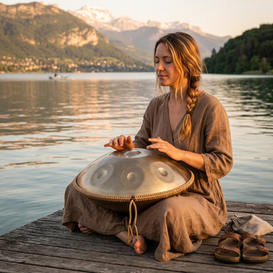 Handpan Expert - Doré 12 notes en Ré mineur