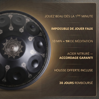 Handpan - Noir 9/10 notes en Ré mineur
