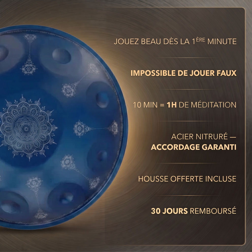 Handpan - Bleu Océan 9/10/12 notes en Ré mineur