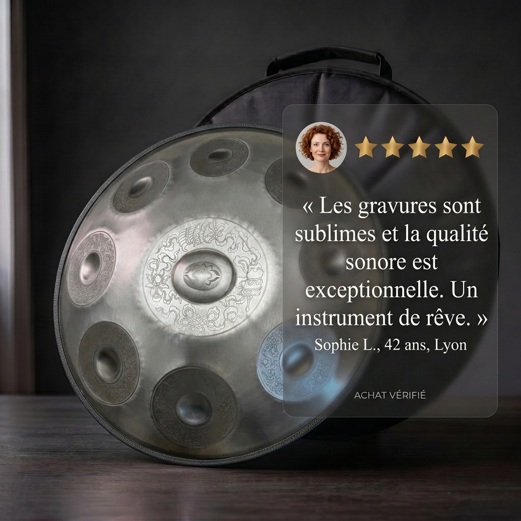 Handpan - Gris Astra 9/10/12 notes en Ré mineur