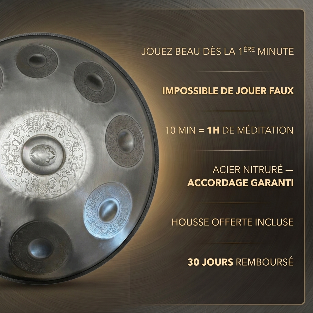 Handpan - Gris Astra 9/10/12 notes en Ré mineur