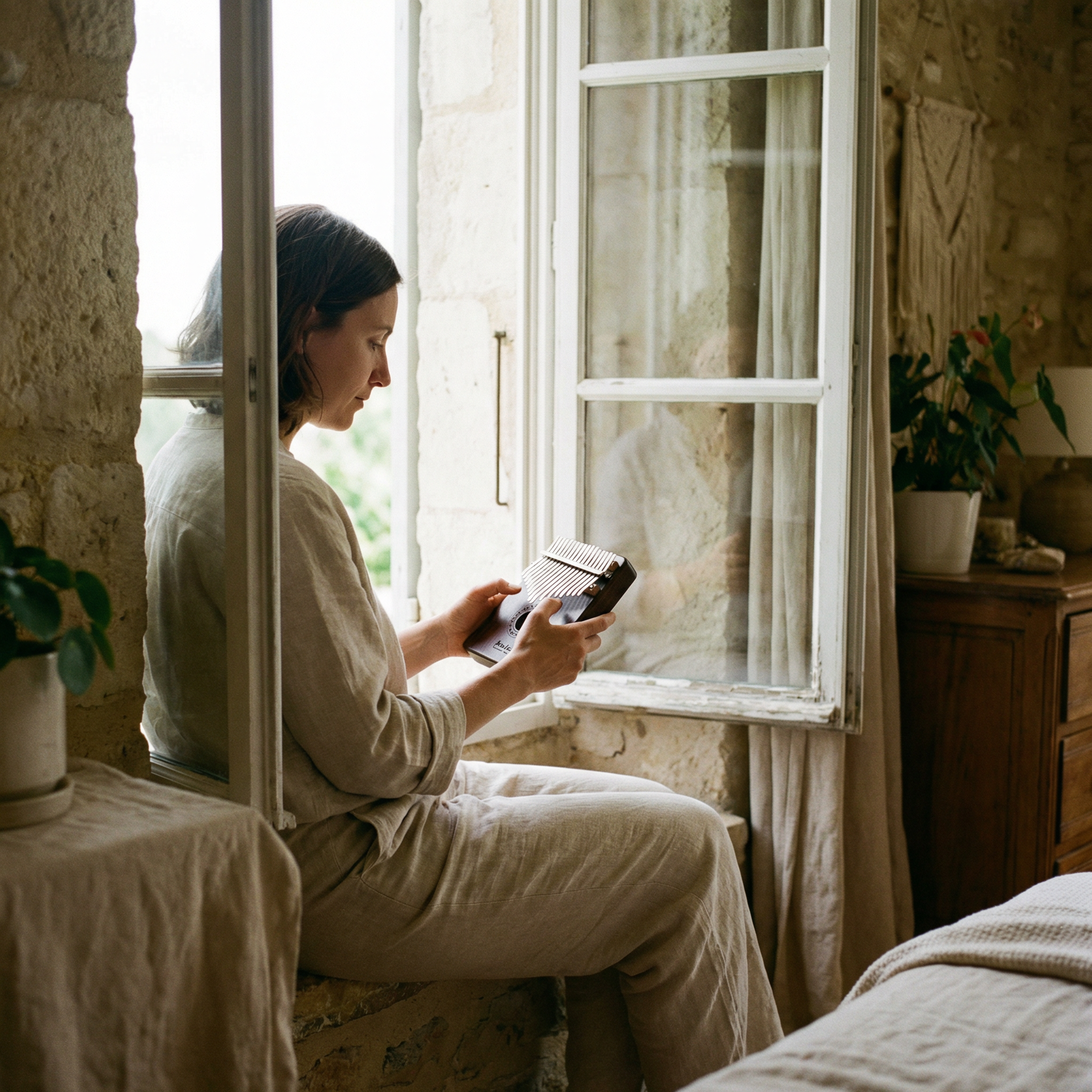 Kalimba électrique 17 ou 21 lames en noyer