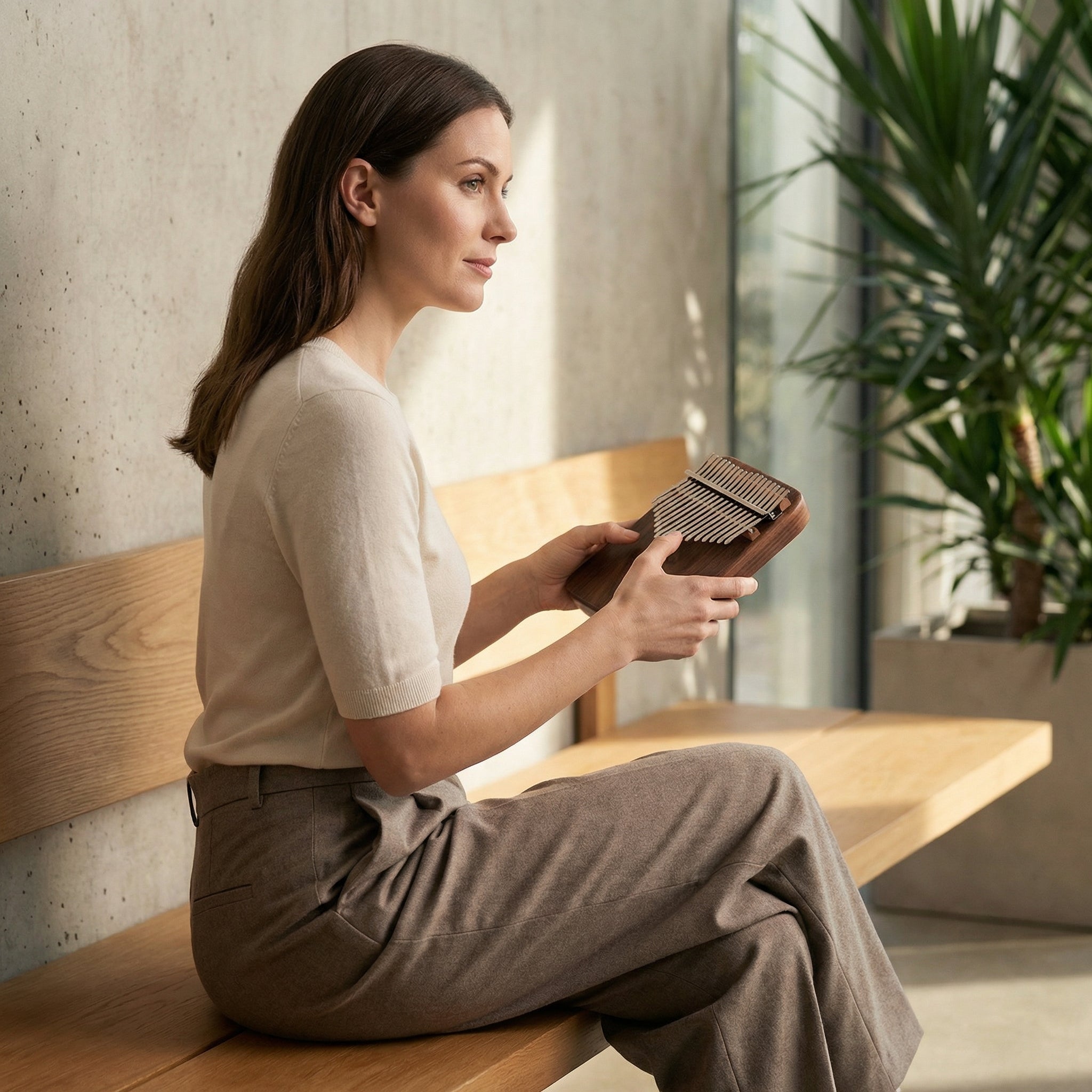 Kalimba 21 lames en noyer massif