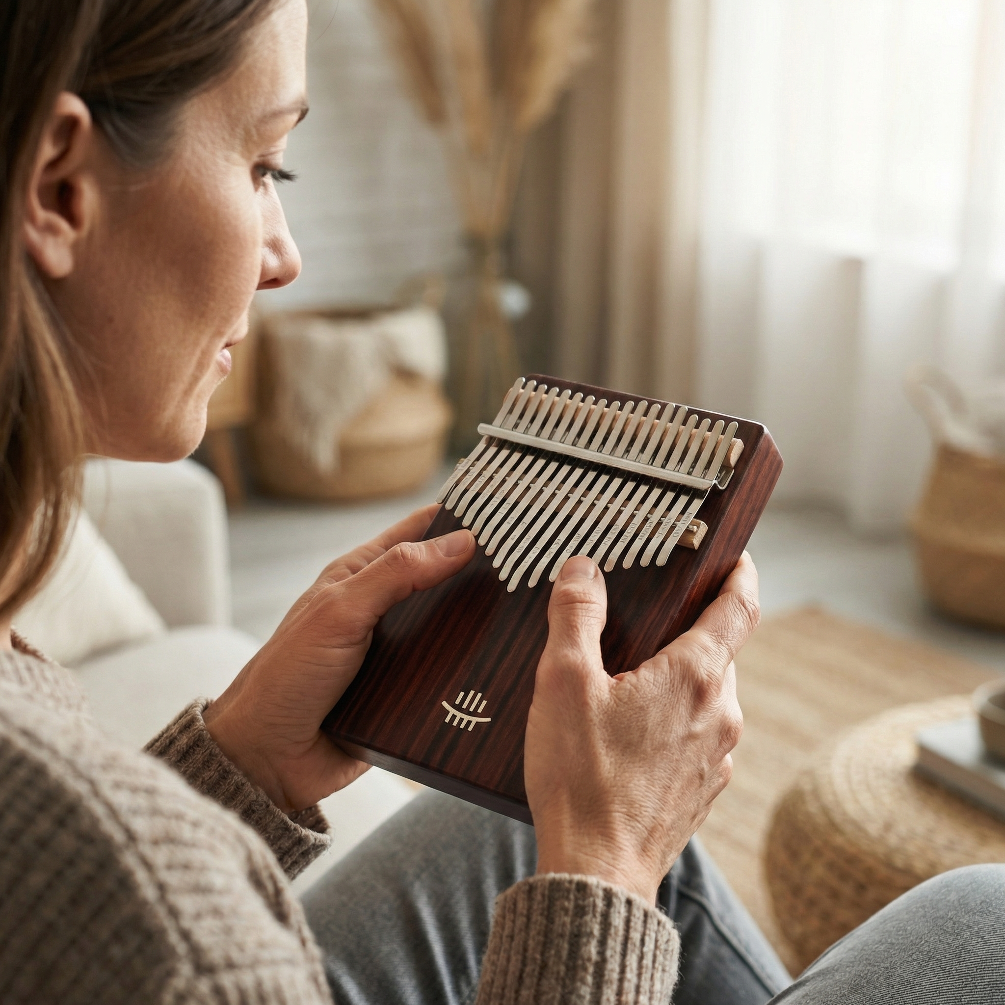 Kalimba 17 lames en bois de rose