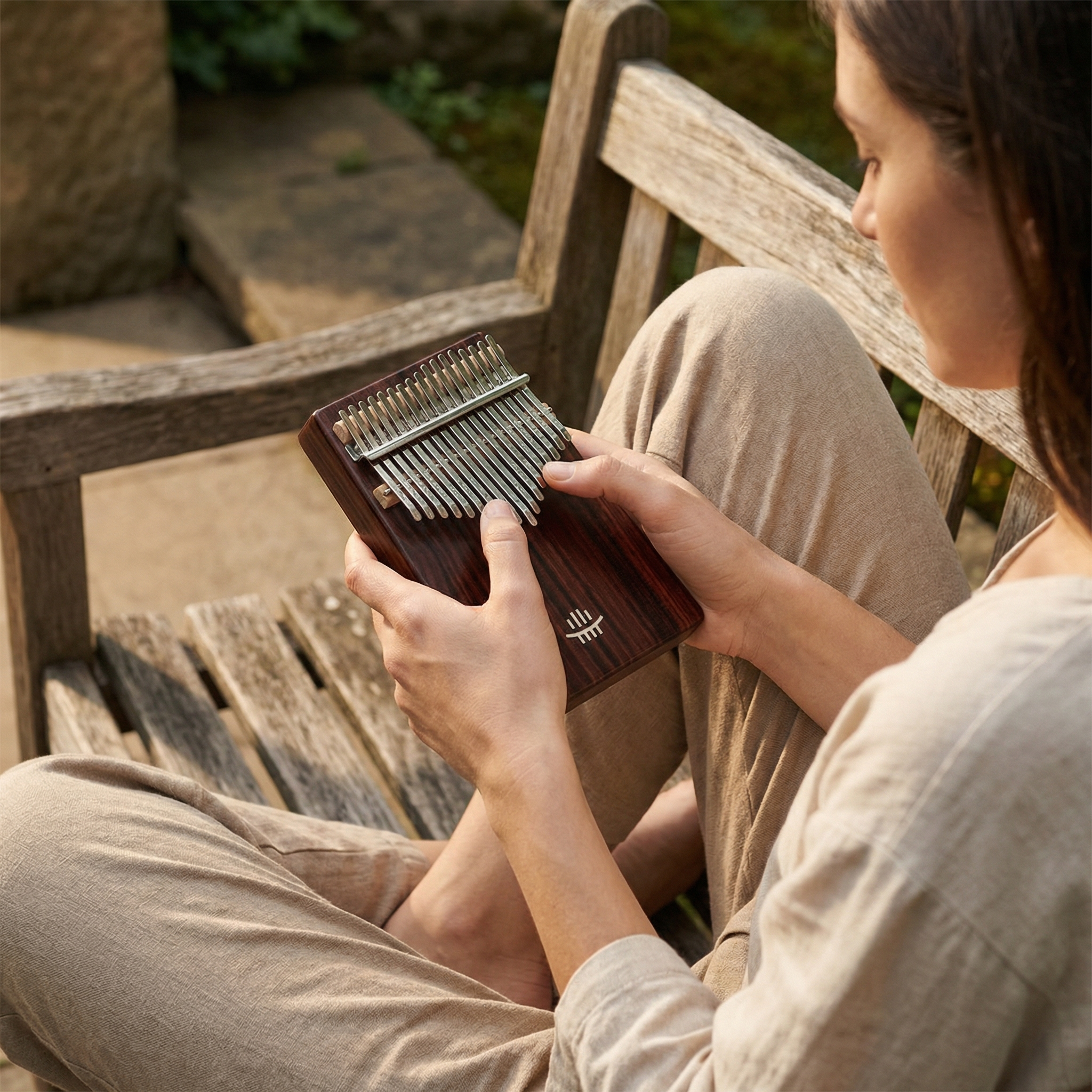 Kalimba 17 lames en bois de rose