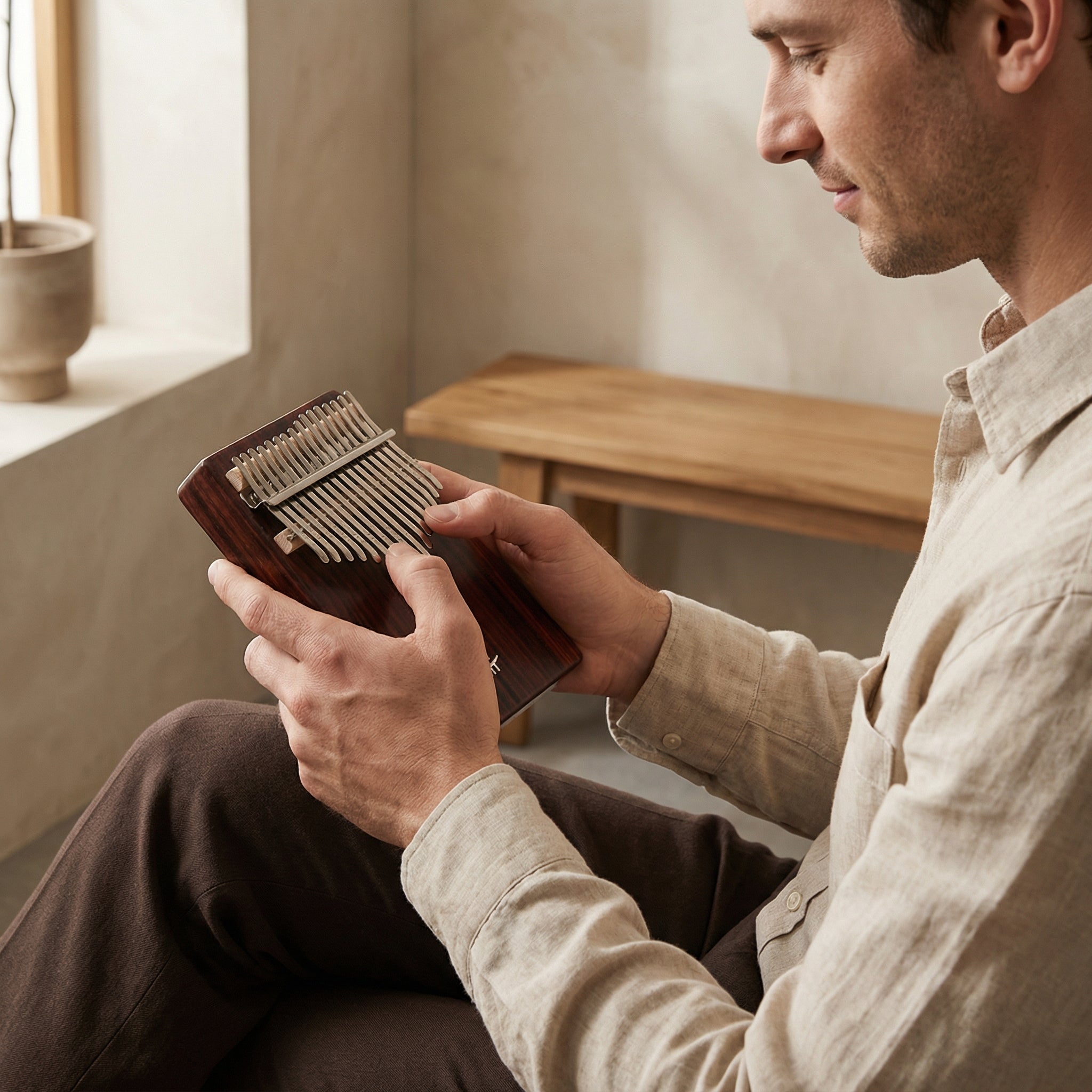 Kalimba 17 lames en bois de rose