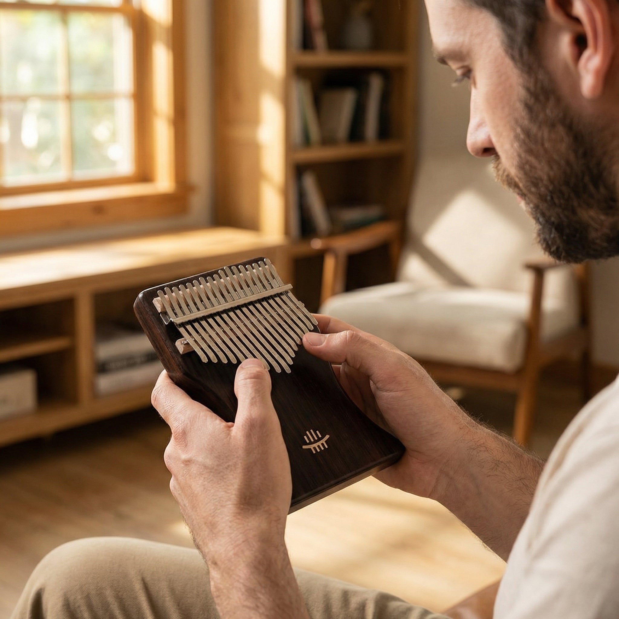 Kalimba 17 lames en bois massif foncé