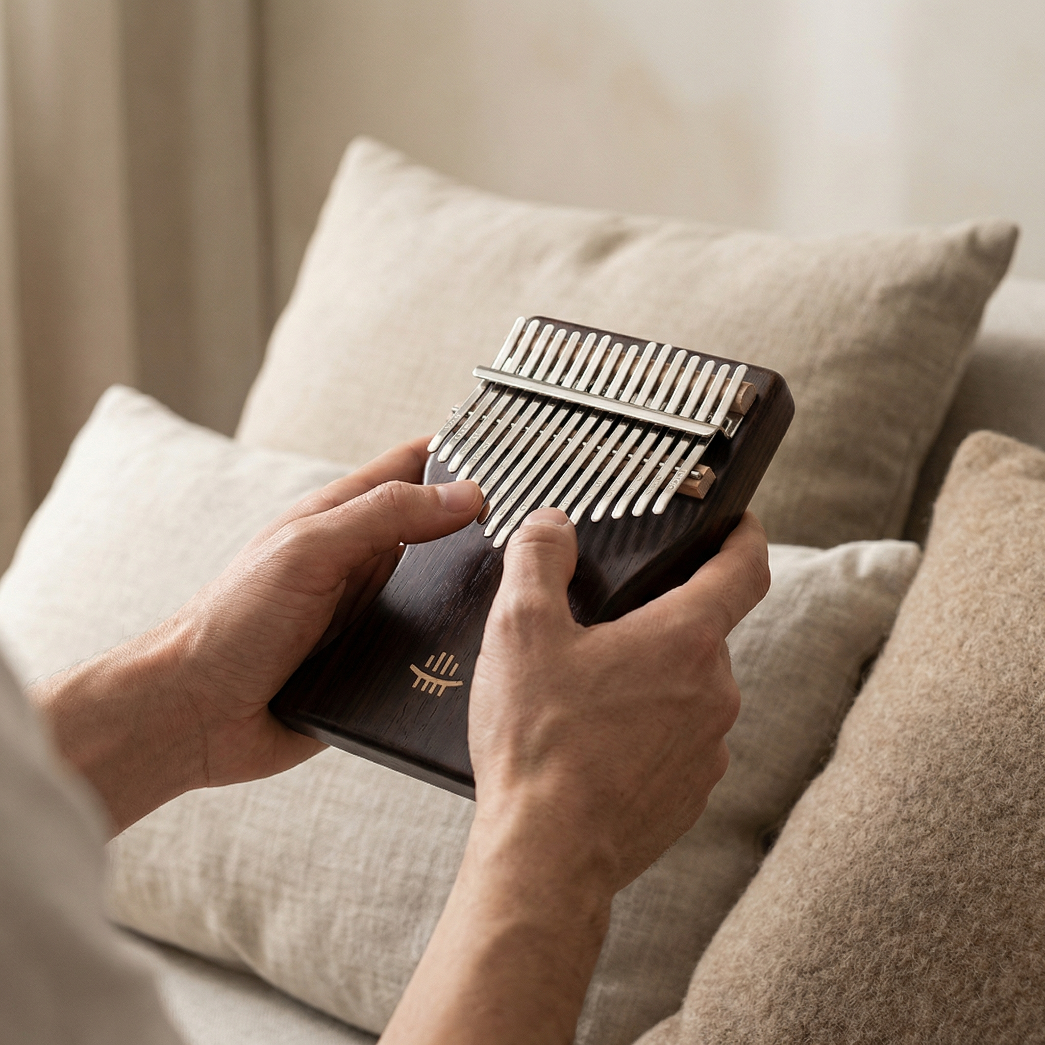 Kalimba 17 lames en bois massif foncé