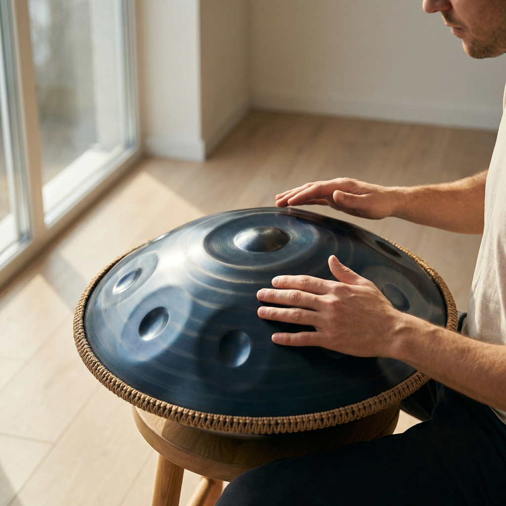 Handpan 9 notes en ré mineur 55 cm