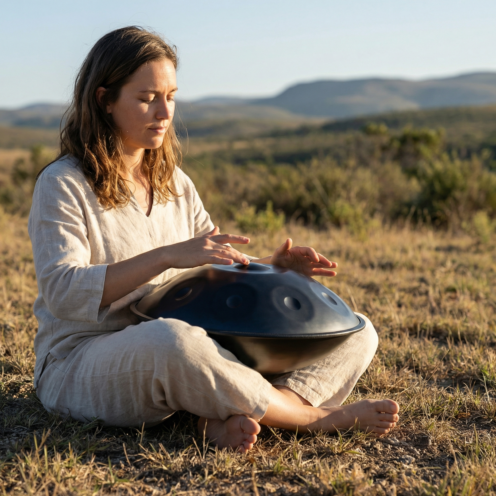 Handpan 9 notes en ré mineur noir