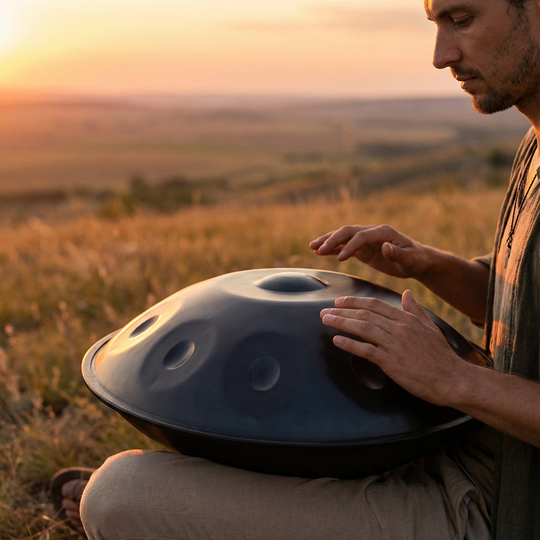 Handpan 9 notes en ré mineur noir