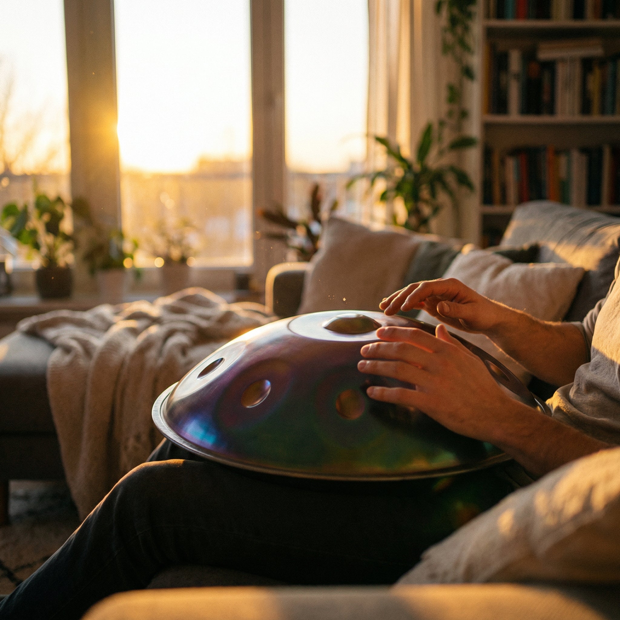 Handpan 9 ou 10 notes en ré mineur multichrome