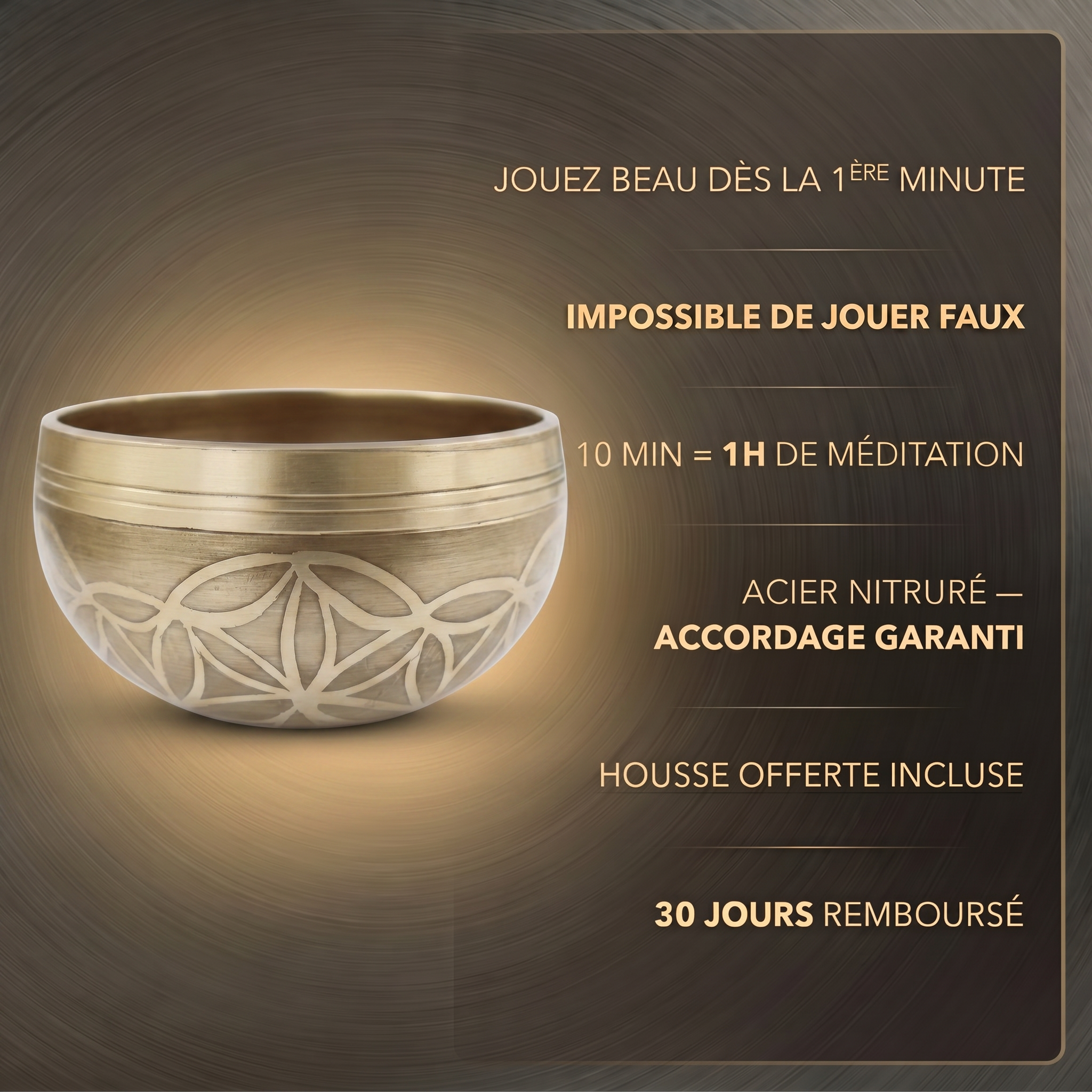 Bol tibétain fleur de la vie